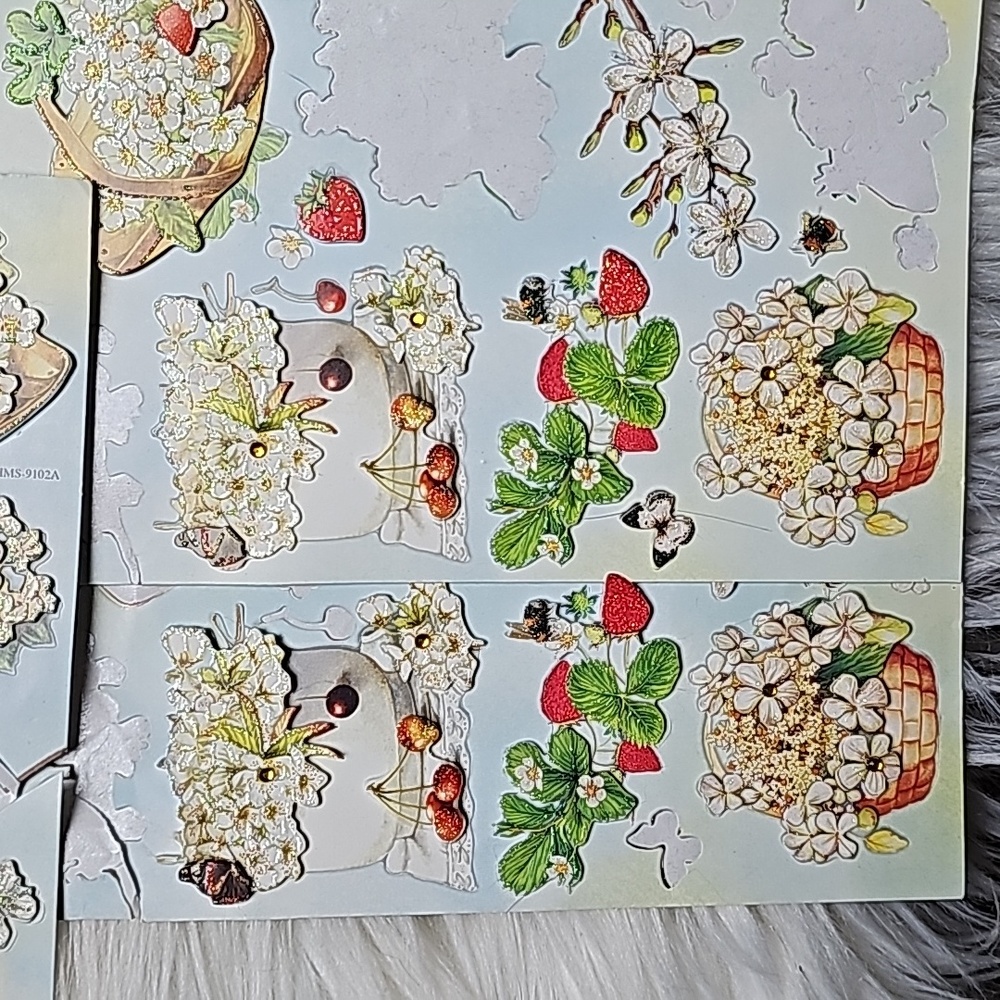 Strawberries cherry flowers butterfly bees 🐝 stickers